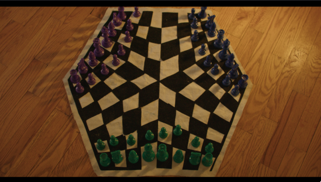 Three-player chess board